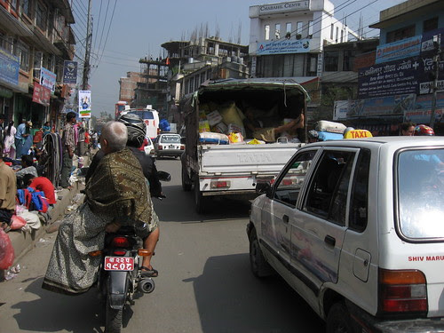 On the road to Boudhanath, Kathmandu