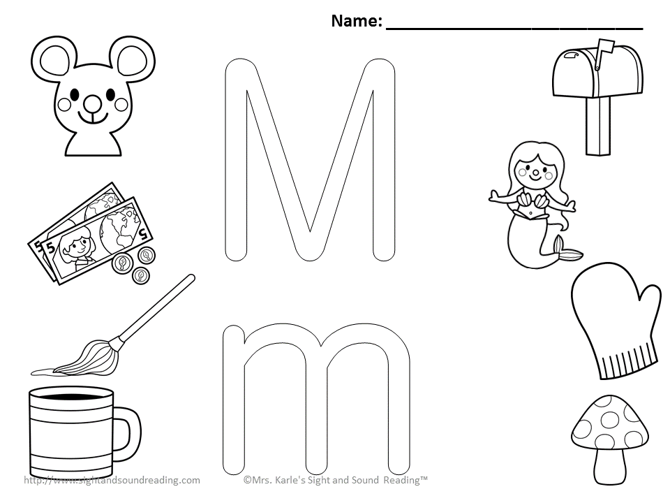 Letter m coloring pages to download and print for free