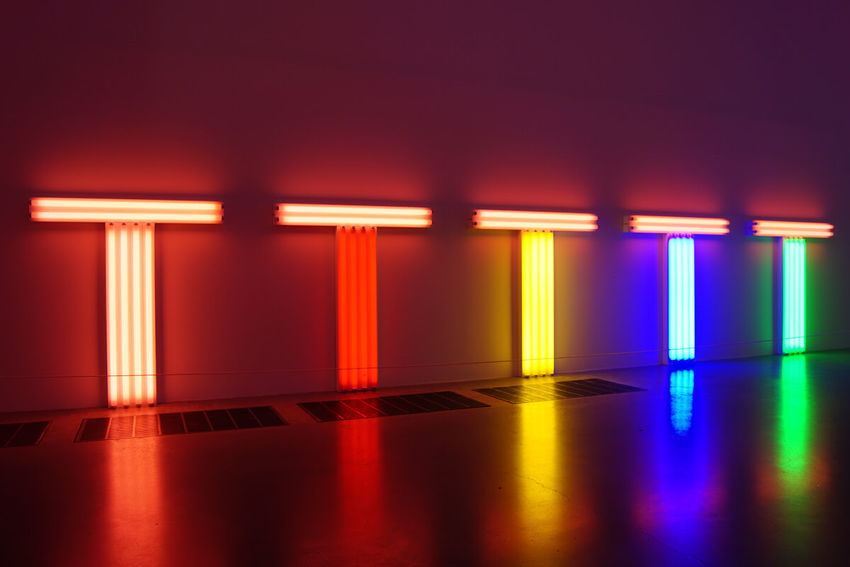 Dan Flavin, untitled (to Barry, Mike, Chuck and Leonard) (1972), via Art Observed