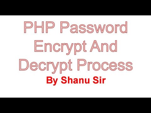 How to Encrypting decrypting  in php