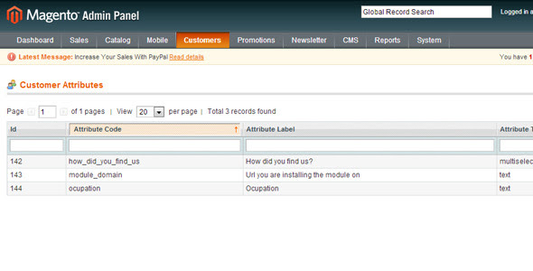 Magento Customer Attributes Extension