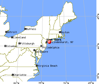 For population 25 years and over in Lindenhurst: High school or higher: 83.5 