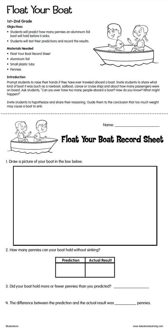 Sink And Float Science Experiment Worksheet. Sink. Best ...