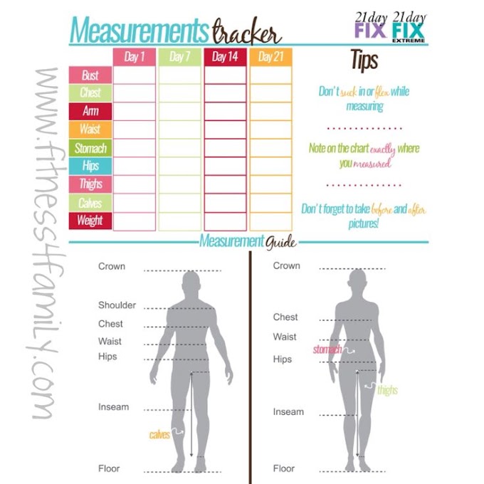 Beachbody Measurement Tracker Printable