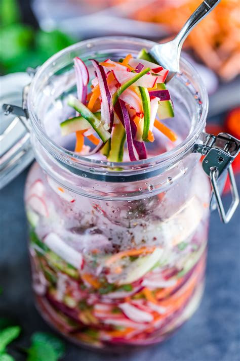 quick fridge pickled vegetables peas crayons