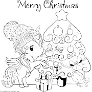 Unicorn Coloring Pages Christmas, New!