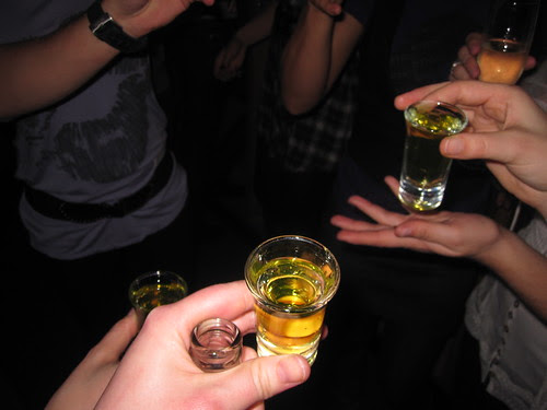 Whiskey and maple syrup shot