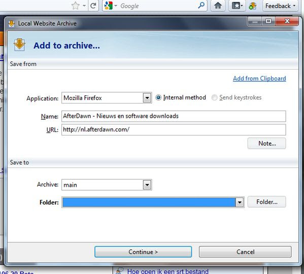 Download Firefox extension for Local Website Archive 