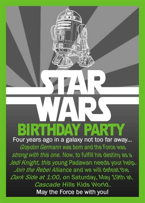Templates only work in the free adobe reader on your laptop or computer, not in any other program (or on your mobile … star wars birthday invitation
