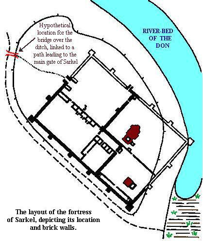Layout of 
Sarkel's fortress
