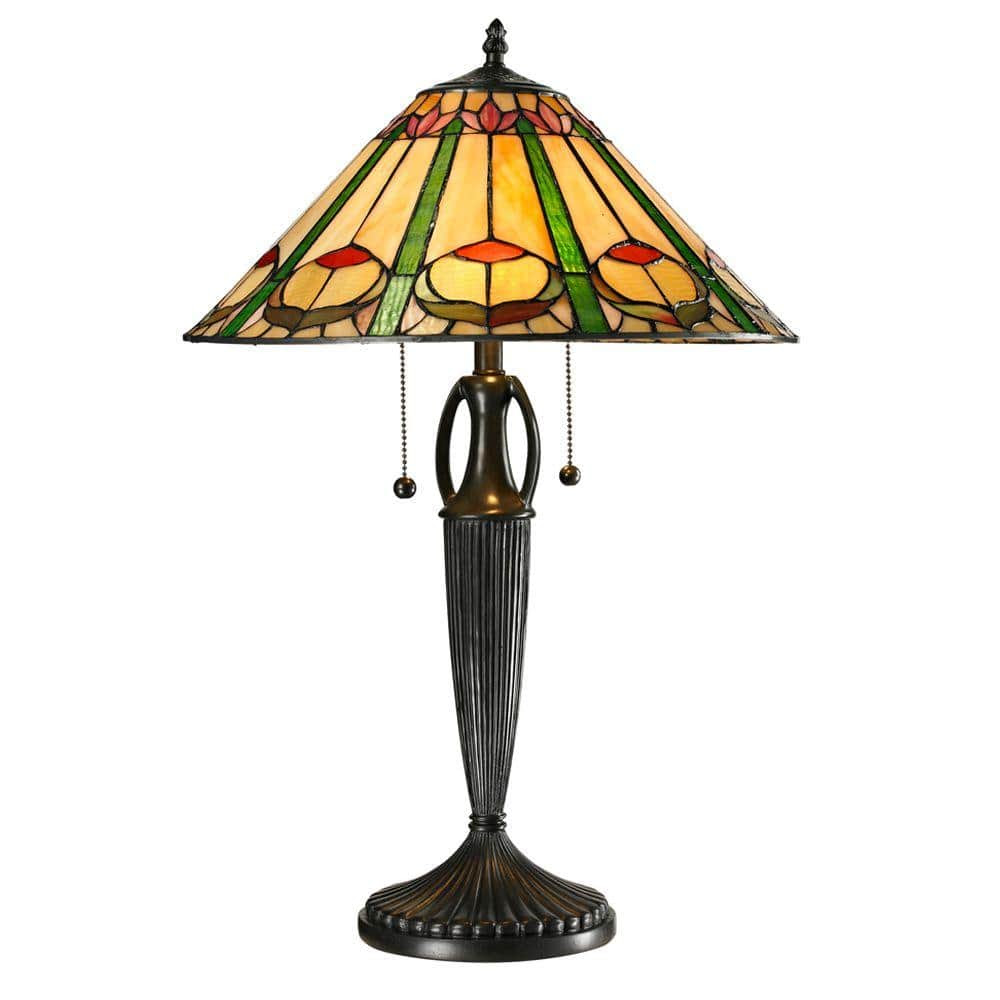 Dale Tiffany Quill 24 in. Tiffany 2-Light Antique Bronze ...