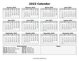  blank calendar printable 2023 with holidays time and date calendar