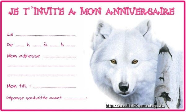 Carte Invitation Loup 01