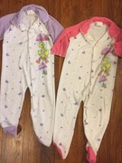 2 Vintage Toddler Sesame Street Footie Pajamas Sleeper Big Bird