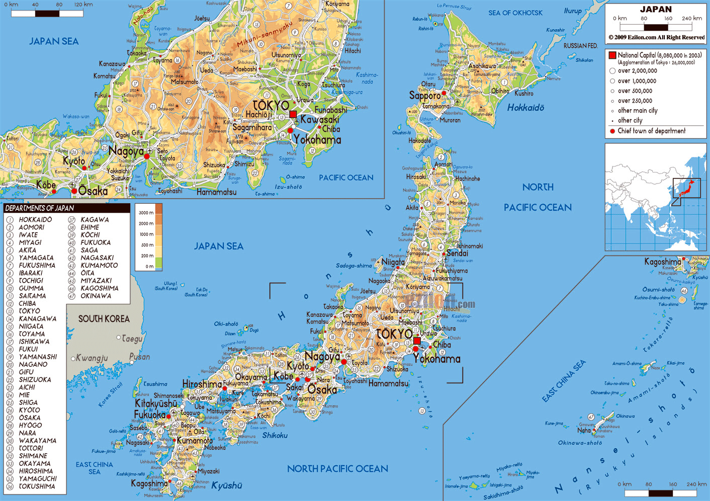 Maps of Japan  Detailed map of Japan in English  Tourist map of Japan  Road map of Japan 