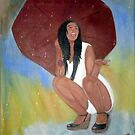 Girl with umbrella. by shearart