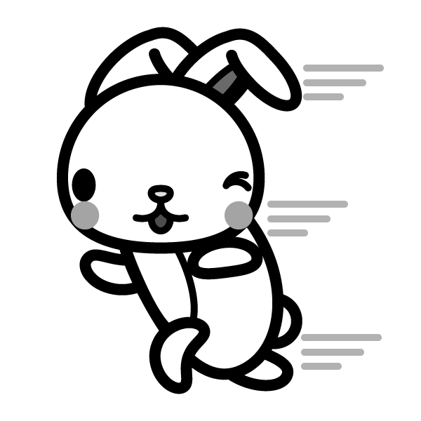 かわいい走るうさぎの無料イラスト 商用フリー オイデ43
