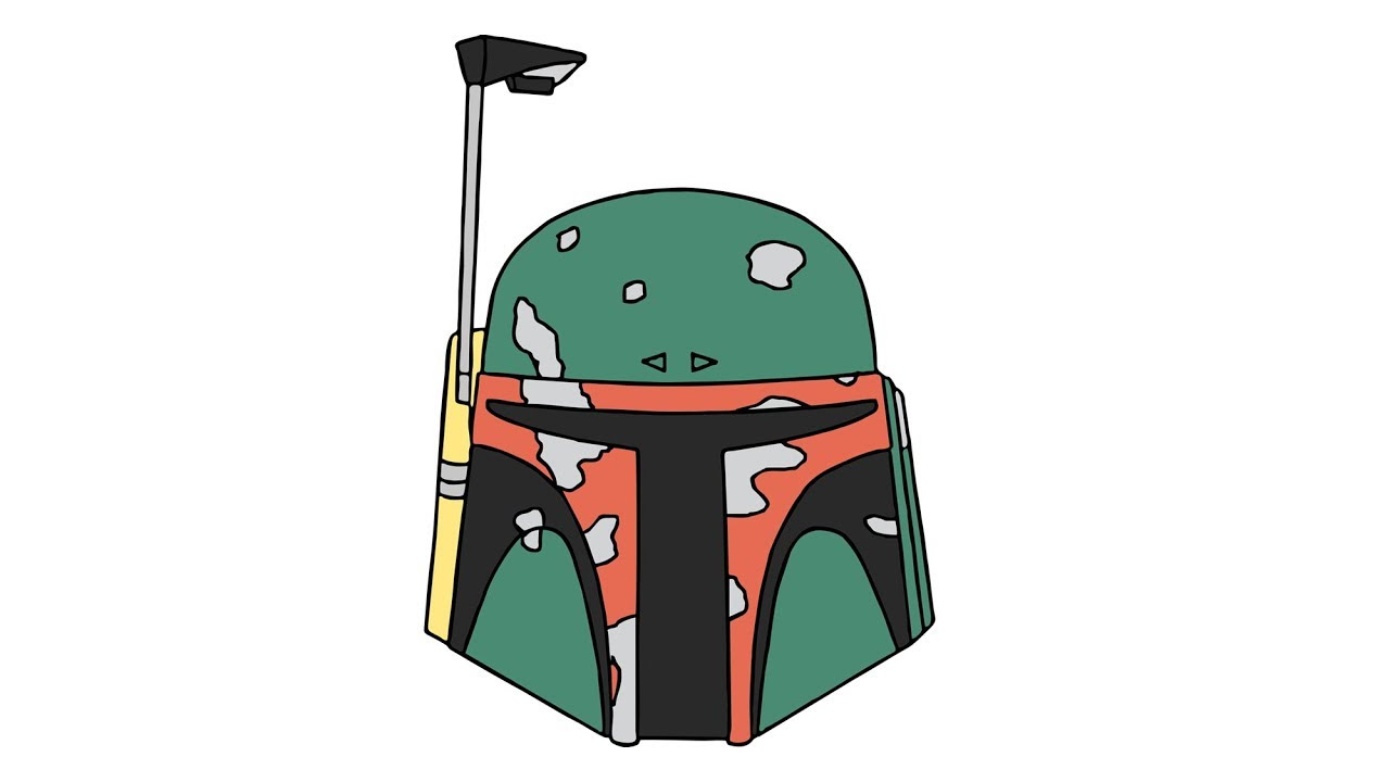 Boba Fett Helmet Drawing Easy : How to Draw Boba Fett Easy, Step by