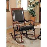 Traditional Style Bycast Leather Rocking Chair