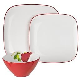 Whim by Cynthia Rowley Melamine 12-pc. Dinnerware Set - Red/ White