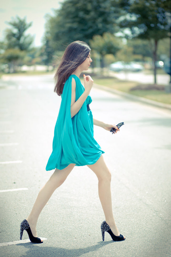Roman Dress, Fashion, Grecian Dress, Studded heels, Sam Edelman shoes