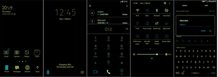 Samsung Galaxy Theme - [Code Art] Black Greenery