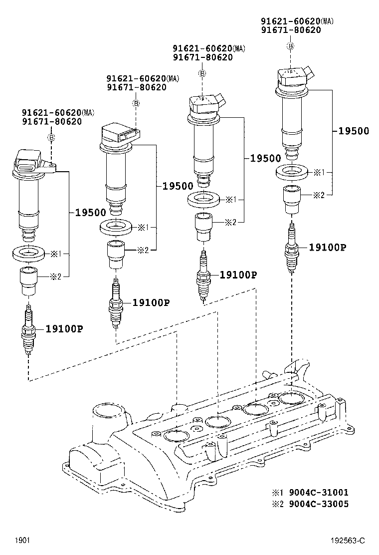 TOYOTA AVANZAF601RM-GMMFJ - TOOL-ENGINE-FUEL - IGNITION COIL ...