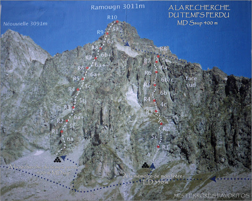 CROQUIS " A RECHERCHE DU TEMPS PERDÚ" MD sup 400 m - PICO DE RAMOUGH 3011 m