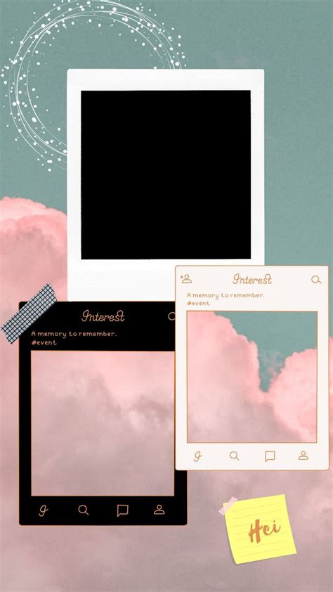 polaroid frame aesthetic foto sampul kartu ulang