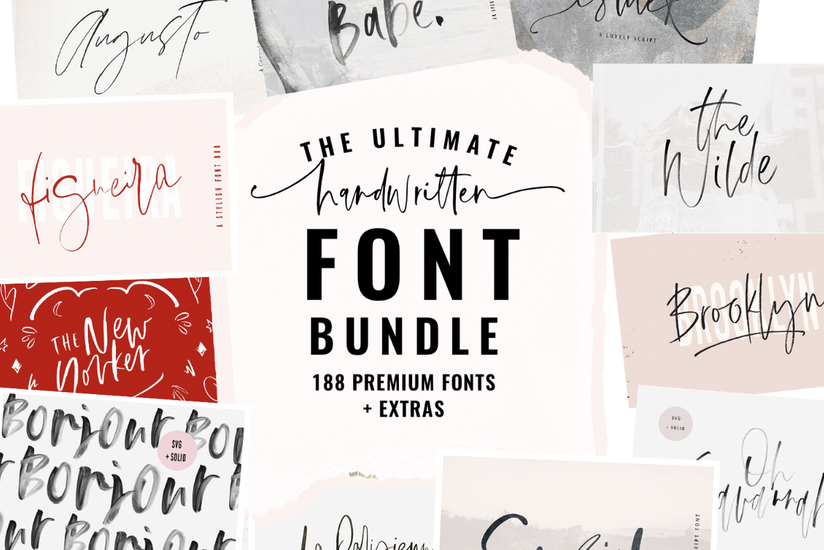 Download 188 Fonts Handwritten Font Bundle Supernicestuff