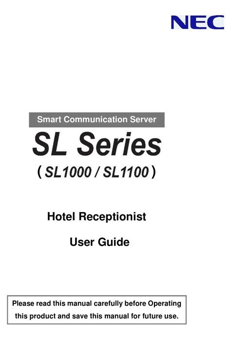 Free Sl1000 Nec Manual (PDF / ePub)