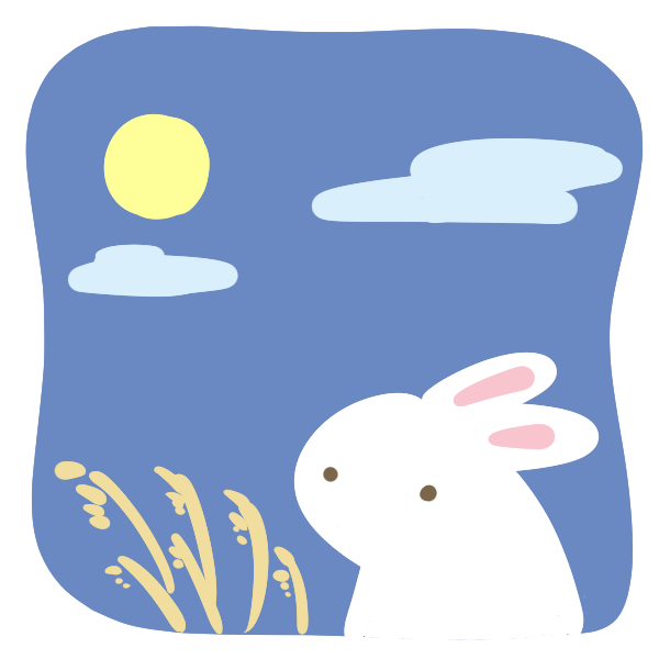月とウサギのイラスト かわいいフリー素材が無料のイラストレイン