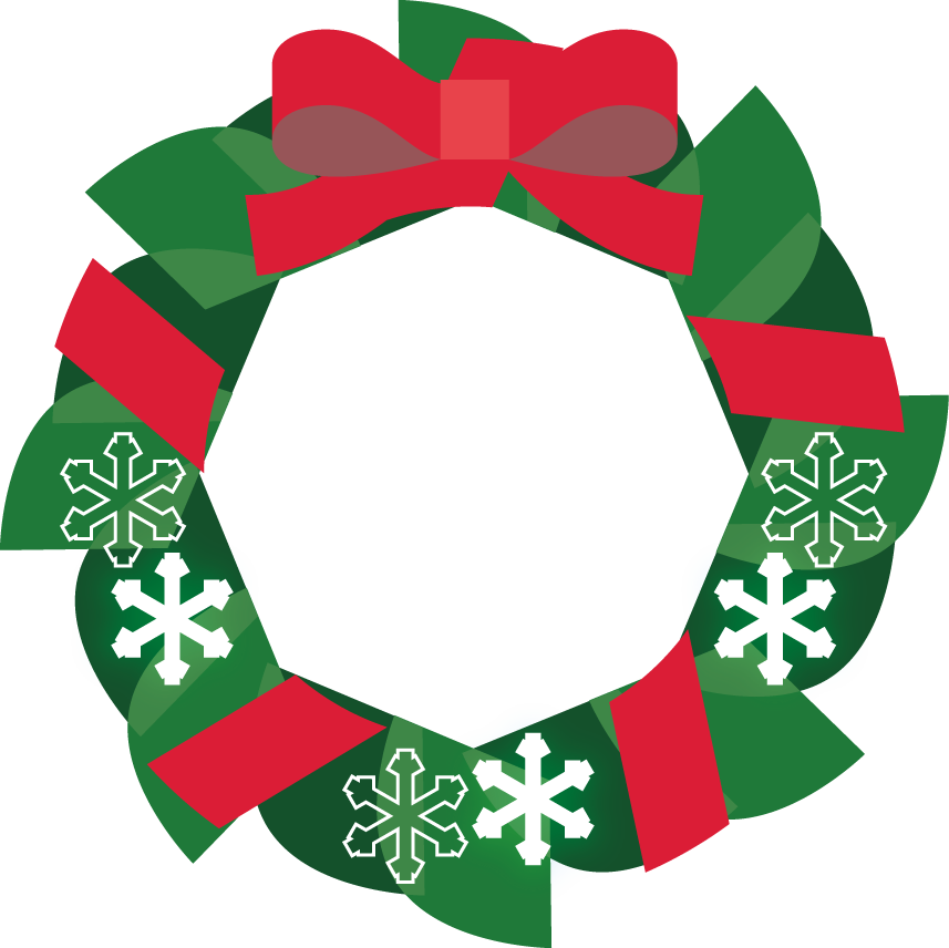 クリスマスリースイラスト枠 シンプルデザイン 可愛い無料イラスト素材集