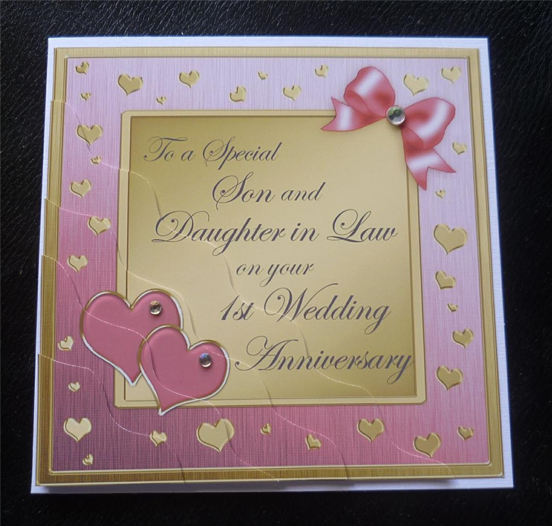 Special Son  Daughter  In Law  1st Wedding  Anniversary  Card  