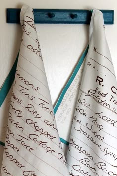 How to turn handwritten recipes into tea towels.