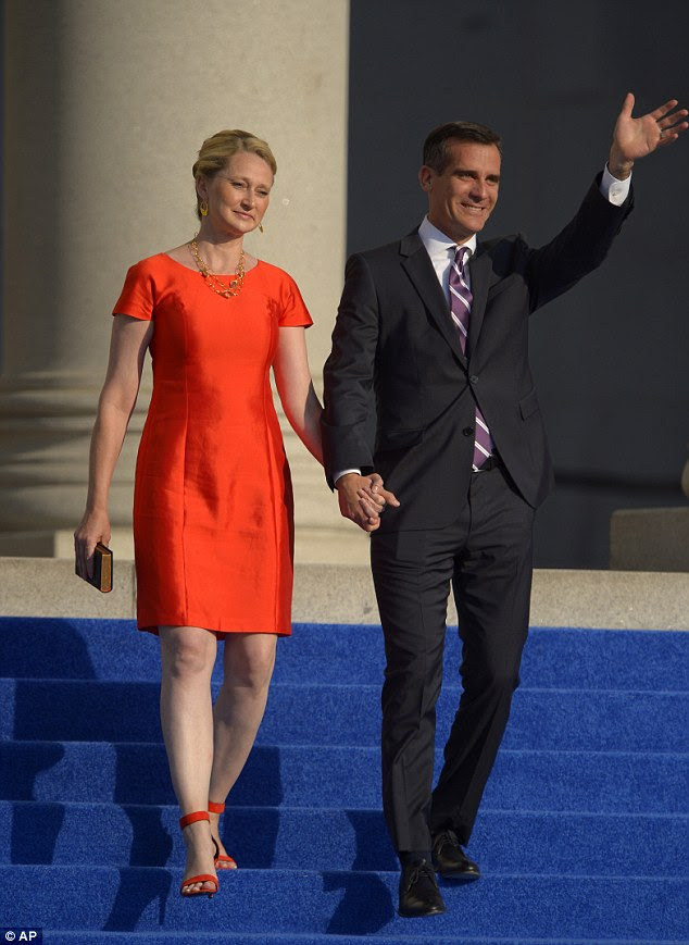 'Laser' focus: Garcetti has long said he will focus on the economy 'like a laser beam' and try to recover jobs lost in the recession