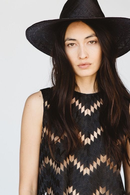 Le Fashion Blog Jenni Kayne Resort 2016 Black Hat Zig Zag Cut Out Sheer Top Via Style Com
