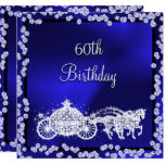 Blue Princess Coach & Horses 60th Birthday Card