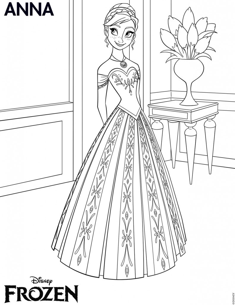 Disegni da colorare di Frozen da stampare gratis Anna 2