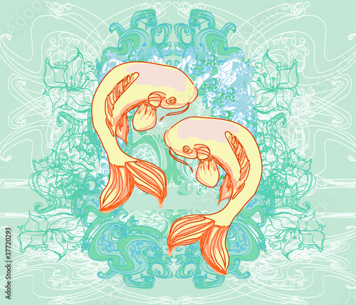 japanese koi vector background