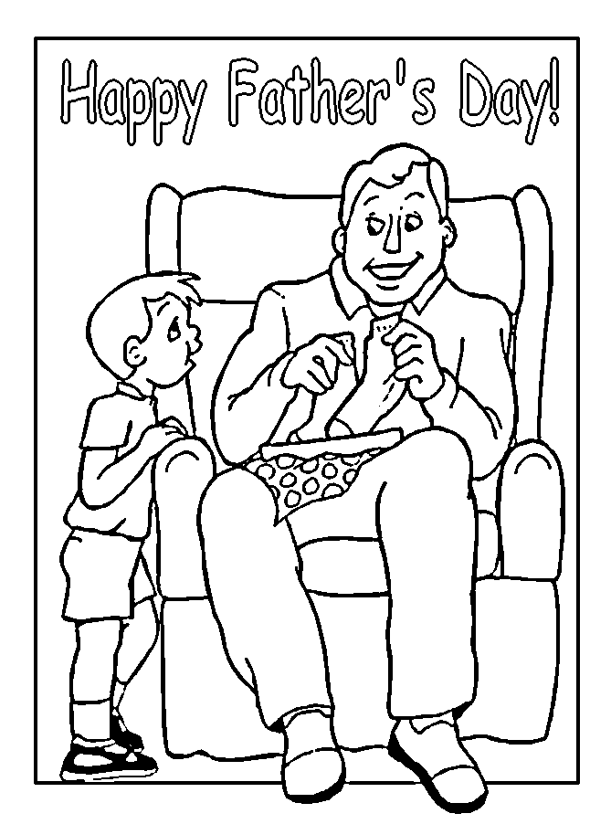 happy birthday coloring card for dad - Clip Art Library