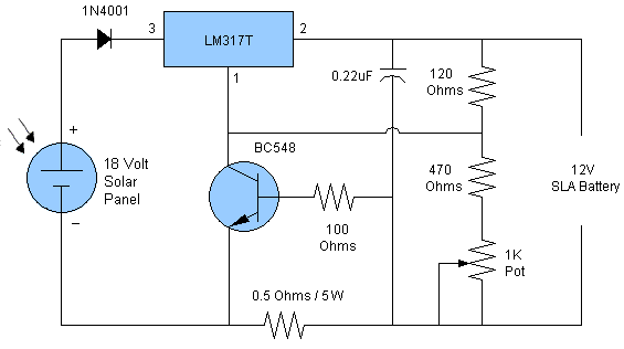 Solar Battery Charger Circuit Circuit Diagram