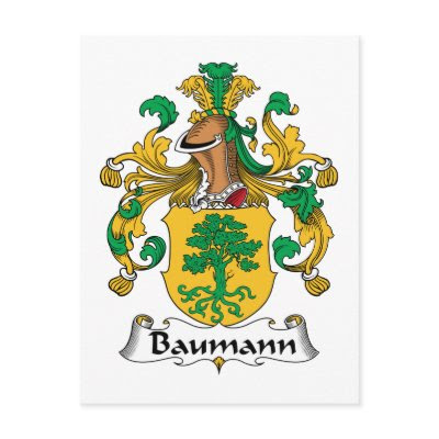 Baumann Family Crest Postcards by coatsofarms