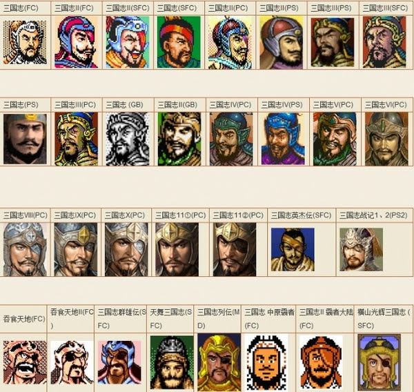 三国志 系列游戏武将头像变迁图集 单机站 中国游戏第一门户站