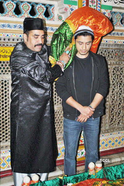 Actor Ali Zafar at the shrine of Nizamuddin dargah in Delhi on February 22, 2012.