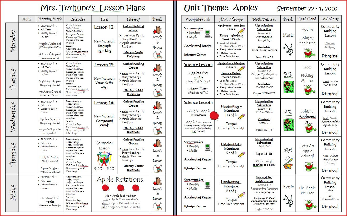 Teacher Lesson Plan Template Printable