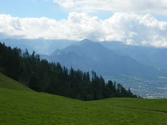looking down at Maienfeld from the beginning of the Heidiweg
