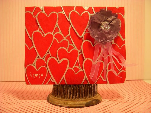 red hearts card