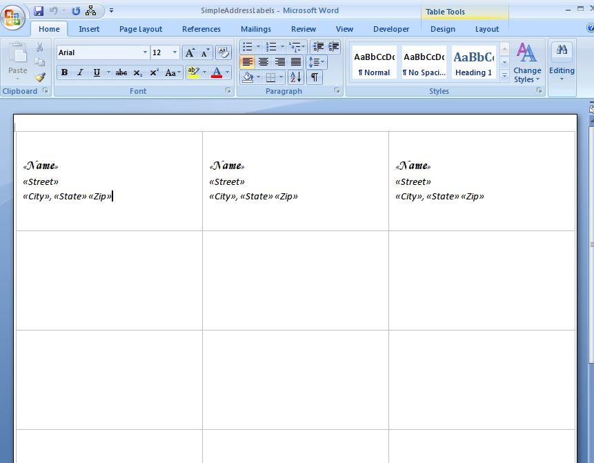 Generating Address Labels - Apsona