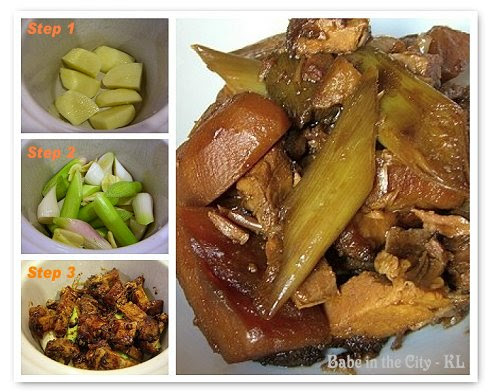 Slow Cooked Siew Yuk with Potatoes and Leek